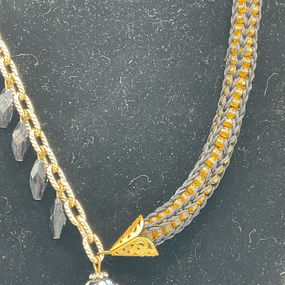 “VINTAGE ROPE DROP GLASS BEAD NECKLACE”. Unique Piece of Costume Jewellery. - Picture 3 of 16